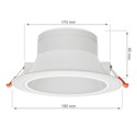 Ceiline III Downlight 20W - 230V, IP44, 190mm, neutral hvid, uden lyskilde