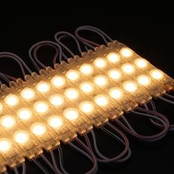 Enkeltfarvet LED strip 12V/24V IP68 (Vandtæt) Vandtæt varm hvid LED modul - 1,1W pr. stk, IP66, 12V, Perfekt til skilte og specialløsninger