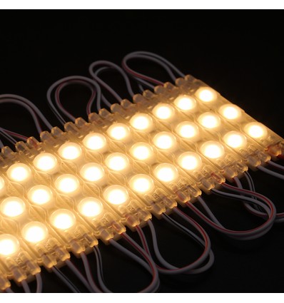 1,1W pr. stk Vandtæt varm hvid LED modul - 12V DC, IP66, Perfekt til skilte og specialløsninger