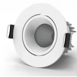 LED downlights 7W 12V LED indbygningsspot - Hul: Ø6,5 cm, Mål: Ø7,9 cm, COB LED, hvid kant, dæmpbar