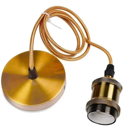 LED pendel Lampefatning & roset, Designer - Antik bronze, 150cm ledning, E27