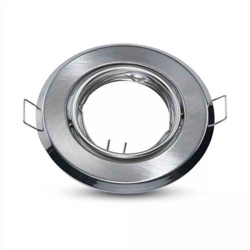 2 stk. MR16 eller GU10 Downlight kit - Uden lyskilde, børstet stål, Hul: Ø7 cm, mål: Ø9,3 cm