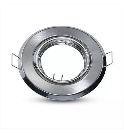 2 stk. MR16 eller GU10 Downlight kit - Uden lyskilde, børstet stål, Hul: Ø7 cm, mål: Ø9,3 cm