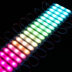 Enkeltfarvet LED strip Vandtæt RGBIC LED modul - 20 stk, 2W pr. stk, IP65, 12V, Perfekt til skilte og specialløsninger