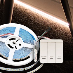 Enkeltfarvet LED strip 24V V-Tac 10W/m LED strip IC løbelys - 10m, løbelys, inkl kontroller, 120 LED pr. meter, 24V