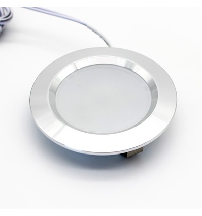 2,7W Ø6,8cm Reco68 møbelspot indbygning RA92 - 12V DC, Hul: Ø5,5 cm, Mål: Ø6,8 cm, børstet stål