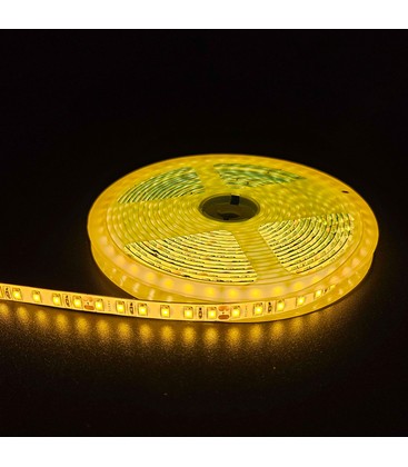 Gul 10W/m LED strip - 5m, 120 LED pr. meter, 24V, IP65