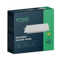 V-Tac 6W LED indbygningspanel - Hul: 11cm x11cm, Mål: 12cm x 12cm, 230V