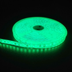 Enkeltfarvet LED strip Grøn 10W/m LED strip - 5m, 120 LED pr. meter, 24V, IP65