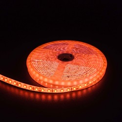 Enkeltfarvet LED strip 24V Orange 10W/m LED strip - 5m, 120 LED pr. meter, 24V, IP65