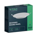 V-Tac 24W LED indbygningspanel - Hul: Ø28 cm, Mål: Ø29,6 cm, 230V