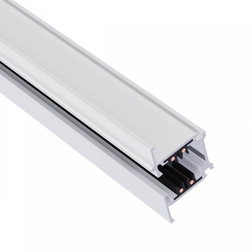 100cm 3-faset skinne til indbygning - Hvid, SPS 2, aluminium, IP20, til 230V skinnesystem