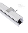 100cm 3-faset skinne til indbygning - Hvid, SPS 2, aluminium, IP20, til 230V skinnesystem