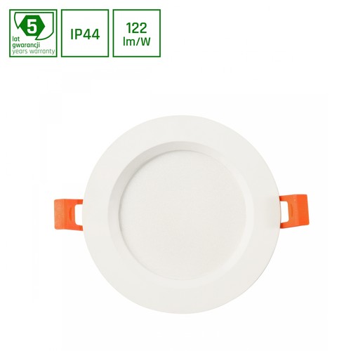 18W Ø19cm Dure 3 Max indbygningspanel - 122lm/W, IP44, 4000K, 2200lm, hvid kant, 5 års garanti
