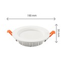 Dure 3 Max Downlight 18W - Neutral Hvid, 230V, 110°, IP44, IK06, Ø190x30, Hvid, Rund