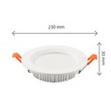 Dure 3 Max indendørs downlight 28W - kold hvid, 230V, 110°, IP44, IK06, Ø230x30, hvid, rundt