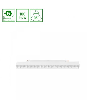 SYSTEM SHIFT - Grid M, Skinne Lys, 303x23x42mm, 17W, 35°, Hvid, DALI