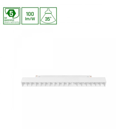 17W DALI SHIFT Grid M Skinne Lys - 35°, Hvid, 30.3x2.3x4.2cm