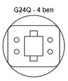 G24Q 7W LED pære - 120°, Varm hvid, matteret