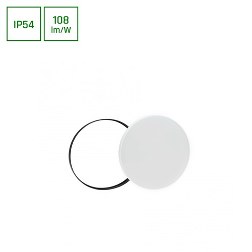 18W LED loftslampe med sensor - Ø22cm, hvid kant, indbygget bevægelsessensor
