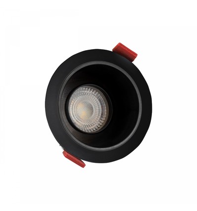 GU10 indbygningsspot med sort reflektor - Sort, aluminium, vipbar, Hul: Ø7,5 cm, Mål: Ø8,5 cm, IP20 indendørs