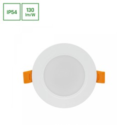 Spectrum LED Dure 3 Downlight 5W GU10 - Kold hvid 230V, 110°, IP54, IK06, 95x31, Hvid, Rundt, Integreret driver