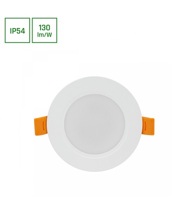 Dure 3 Indendørs Downlight 5W - Neutral Hvid, 230V, 110°, IP54, IK06, 95x31, Hvid, Rund, Integreret Driver