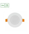 5W Ø9,5cm Indbygningsspot - IP54 stænktæt, Hul: Ø7,2 cm, Mål: Ø9,5 cm, 3,1 cm høj, rund, hvid kant
