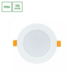 Spectrum LED Dure 3 Downlight 8W GU10 - Kold hvid, 230V, 110°, IP54, IK06, 118x31, Hvid, Rundt, Integreret driver