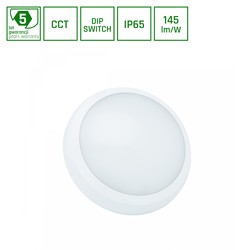 Spectrum LED Nymphea City Pro 18/24W - CCT, 230V, 120°, IP65, IK08, Ø320x80mm, Hvid, Rund