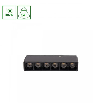 6W SHIFT Basic Grid XS Lineære Armatur - 11cm, 3000K, Sort
