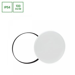 Spectrum LED Nækrose 40W Neutral Hvid 230V 115° IP54 Ø485x70 Hvid/Sort Rundt med Sensor