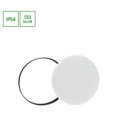 Nækrose 40W Neutral Hvid 230V 115° IP54 Ø485x70 Hvid/Sort Rundt med Sensor