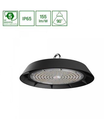 PLATEO 3 High Bay 150W - Neutral Hvid 230V, 90° IP65, IK09, 310x125mm, Sort, 1-10V.