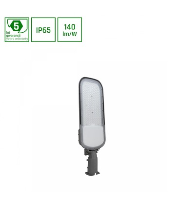 STREETOS 2 150W - Neutral Hvid, 230V, 145/75°, IP65, IK09, 675x218x75mm, Grå, Skumringssensor