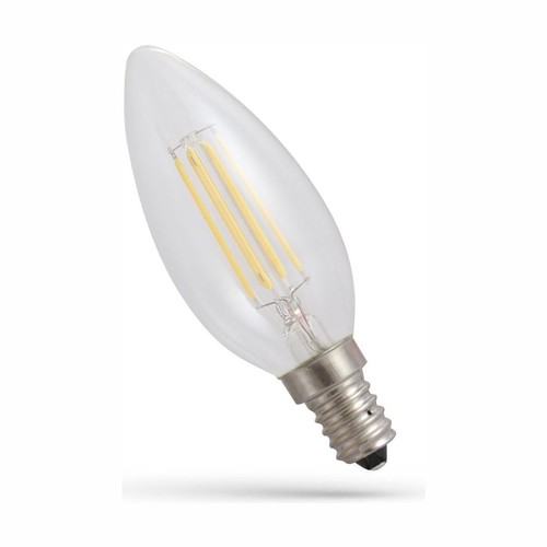 E14 5,5W LED kertepære - Filament, klart glas, C35