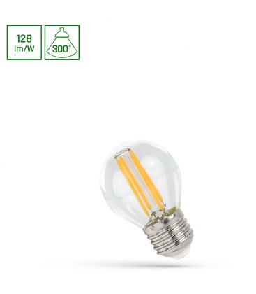 P45 LED E27 5,5W - 230V, Kultråd, Neutral Hvid, Klart, Spectrum