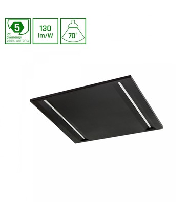 ALGINE Line LED 44W 120lm/W IP20 600x600mm Neutral Hvid Loftpanel Sort