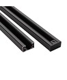 LEDlife 1 meter skinne til skinnespots - Sort, 1-faset, 1F3W, komplet med tilslutning og endeprop