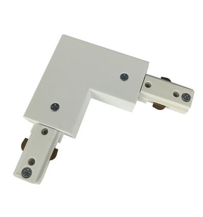 1-faset L-samler til skinnespots - Hvid, 1F3W