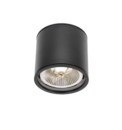 Loftlampe AR111, GU10 - IP65, sort, aluminium, påbygning, uden lyskilde