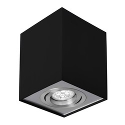 Spectrum LED Chloe GU10 - IP20, firkantet, sort/sølv, justerbar, spot, uden lyskilde