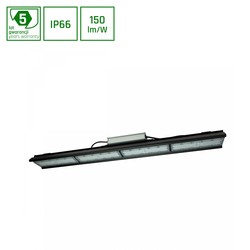 Elmateriel HALLS Linje 200W - Neutral hvid, 230V, 75x140°, IP66, IK10, 990x126x95mm, Sort, 0-10V