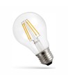 E27 8,5W LED pære - A60, filament, klart glas