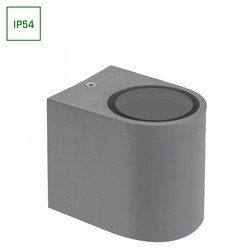 Producenter PARETE GU10 - Unidirektional væglampe uden lyskilde, 250V, IP54, 80 x 73 x 95mm, grå