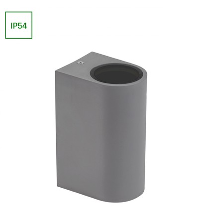 Parete GU10 væglampe med op/ned lys - IP54 udendørs, til 2x GU10 pærer, sort, rund