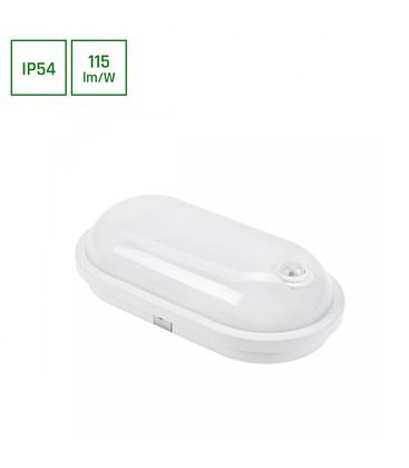 Technic Lampe LED 20W IP54 230V - Oval, Neutral hvid, PIR.