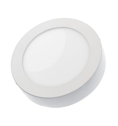 12W Ø17cm LED indbygningspanel - 6000K, hvid kant, 120 grader, IP20 indendørs