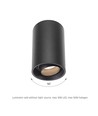 CHLOE SPOT GU10 SURFACE IP20 ROUND BLACK ADJUSTABLE