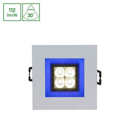 Producenter FIALE 4LED 4x1W 30° 230V - Firkantet, Kold hvid, LED, Spot, Blå ramme